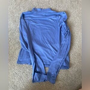 Cute blue long sleeve mock neck shirt